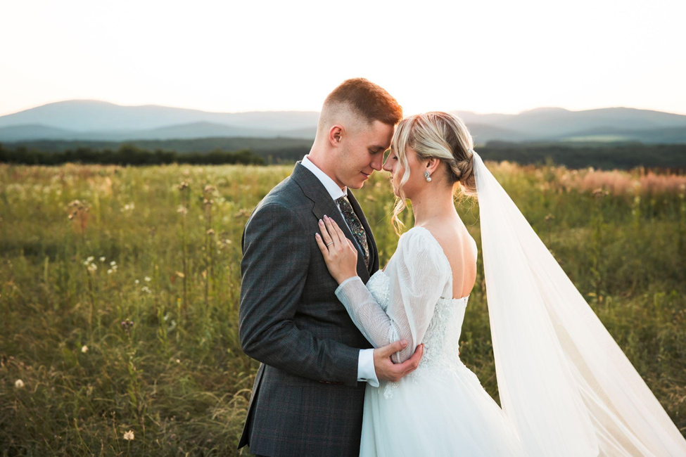 couple holding each other during engagement