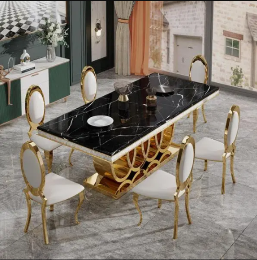 marble dining table set, dining table for 6, timeless furniture, elegant dining table, marble furniture collection, quality dining table, modern marble table, luxury dining furniture, durable marble table, stylish dining set