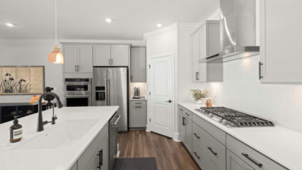 Modern Kitchen Interior with White Countertops